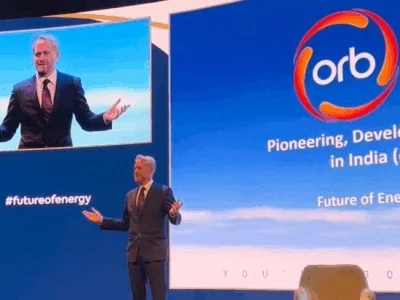 Damian Miller as a spokesperson at Future of Solar Energy event