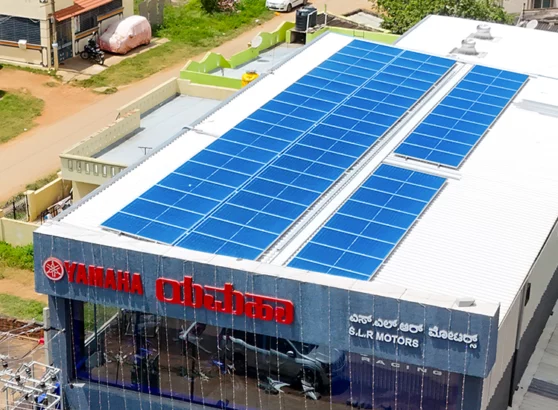 Hybrid rooftop solar plus storage installation at SLR Motors in Tumkur, Karnataka