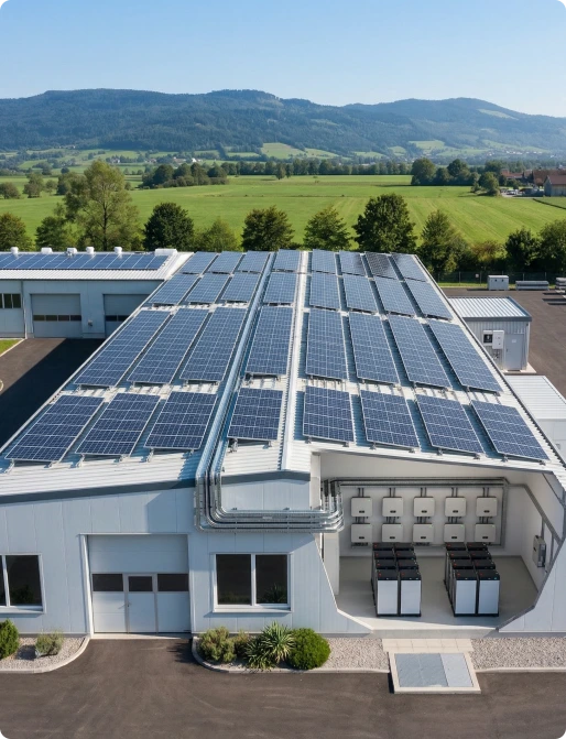 Solar plus battery storage system for commercial and industrial customers